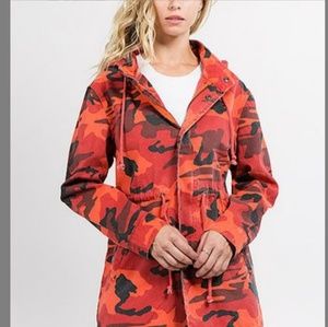 Camo Hooded Anorak Jacket Womens 2XL